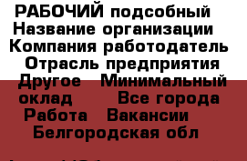 РАБОЧИЙ подсобный › Название организации ­ Компания-работодатель › Отрасль предприятия ­ Другое › Минимальный оклад ­ 1 - Все города Работа » Вакансии   . Белгородская обл.